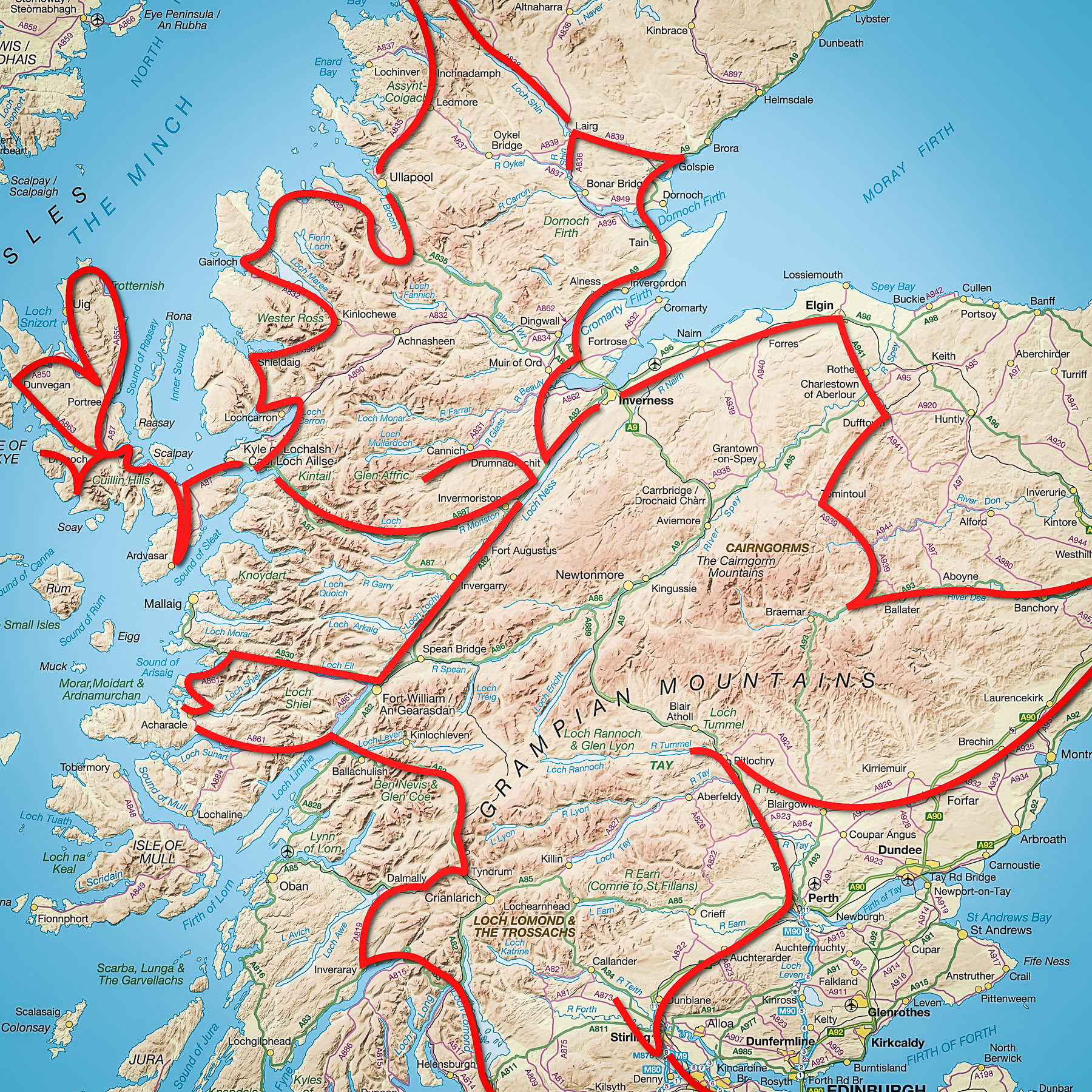 Die Schottland-Reiseroute